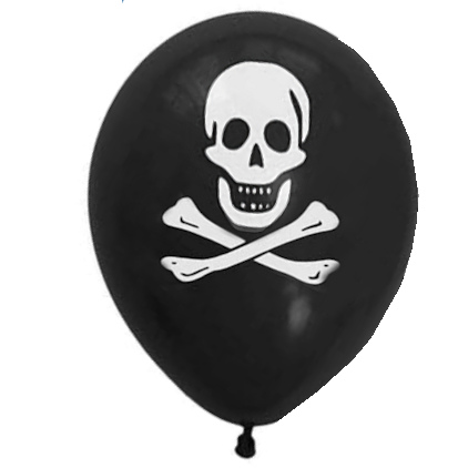 12 inch Balloons - Pirate Flag (Packet of 8)